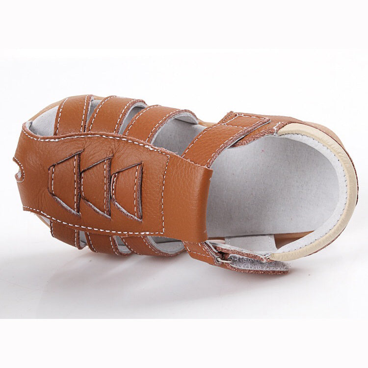 Boy’s Leather Sandals Shoes Magic Tape - SQ1112 - Little Kooma