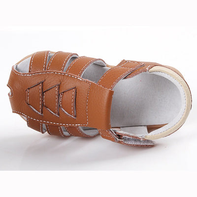 Boy’s Leather Sandals Shoes Magic Tape - SQ1112 - Little Kooma