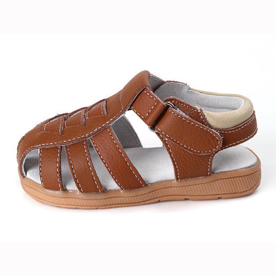 Boy’s Leather Sandals Shoes Magic Tape - SQ1112 - Little Kooma
