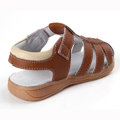Boy’s Leather Sandals Shoes Magic Tape - SQ1112 - Little Kooma