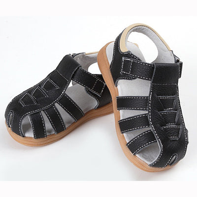 Boy’s Leather Sandals Shoes Magic Tape - SQ1112 - Little Kooma