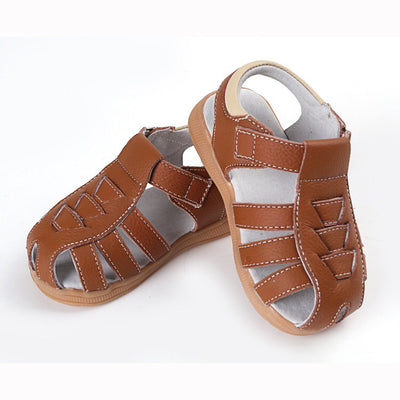 Boy’s Leather Sandals Shoes Magic Tape - SQ1112 - Little Kooma