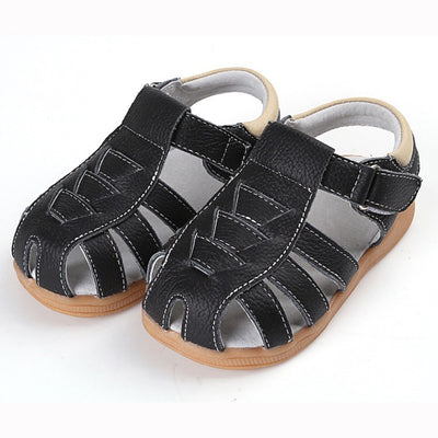 Boy’s Leather Sandals Shoes Magic Tape - SQ1112 - Little Kooma