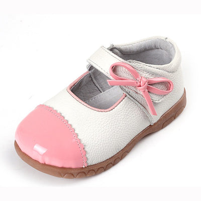 Girl’s Leather Flats Shoes w Bowtie - SQ1115 - Little Kooma
