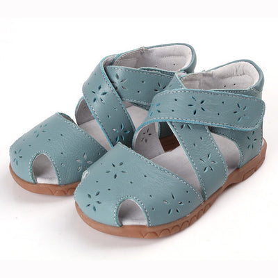 Girl’s Leather Sandals Cross Shoes  - SQ1117 - Little Kooma