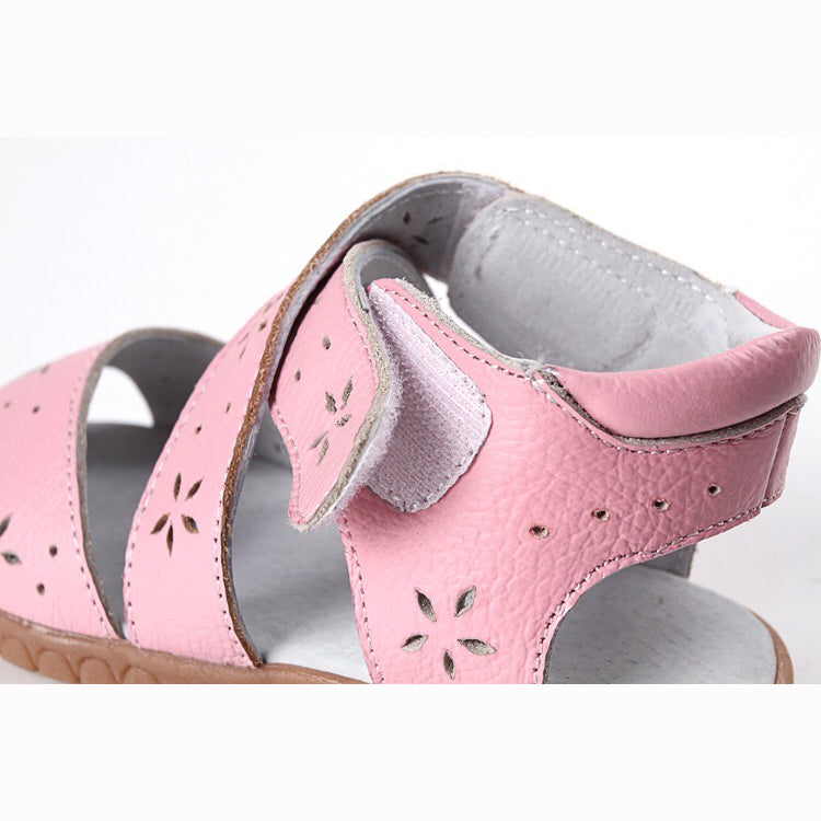 Girl’s Leather Sandals Cross Shoes  - SQ1117 - Little Kooma