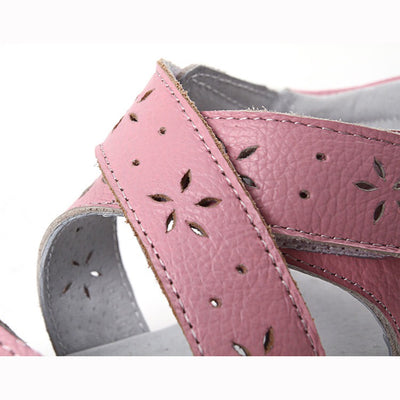 Girl’s Leather Sandals Cross Shoes  - SQ1117 - Little Kooma