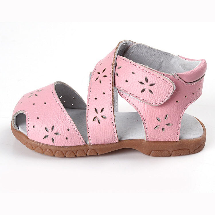 Girl’s Leather Sandals Cross Shoes  - SQ1117 - Little Kooma