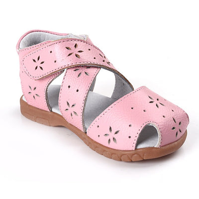 Girl’s Leather Sandals Cross Shoes  - SQ1117 - Little Kooma