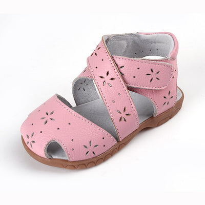 Girl’s Leather Sandals Cross Shoes  - SQ1117 - Little Kooma