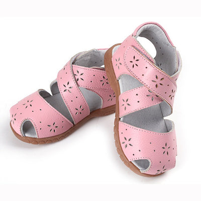 Girl’s Leather Sandals Cross Shoes  - SQ1117 - Little Kooma