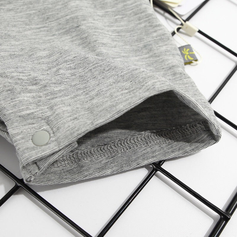 Baby Boy White Top n Grey Overalls w Elephant Set - 0930 - Little Kooma