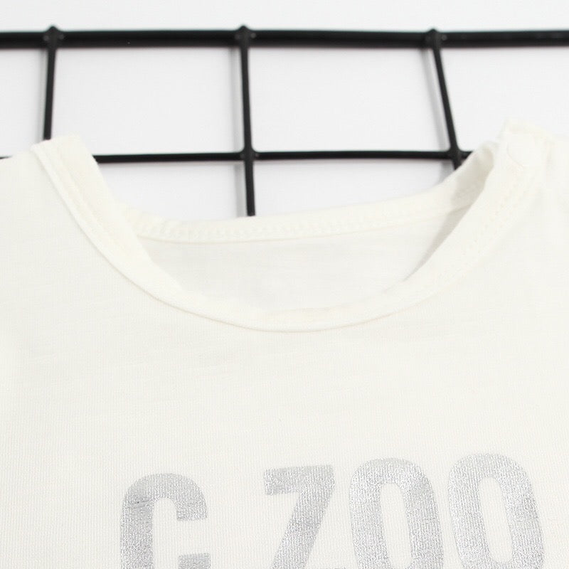 Baby Boy White Top n Grey Overalls w Elephant Set - 0930 - Little Kooma