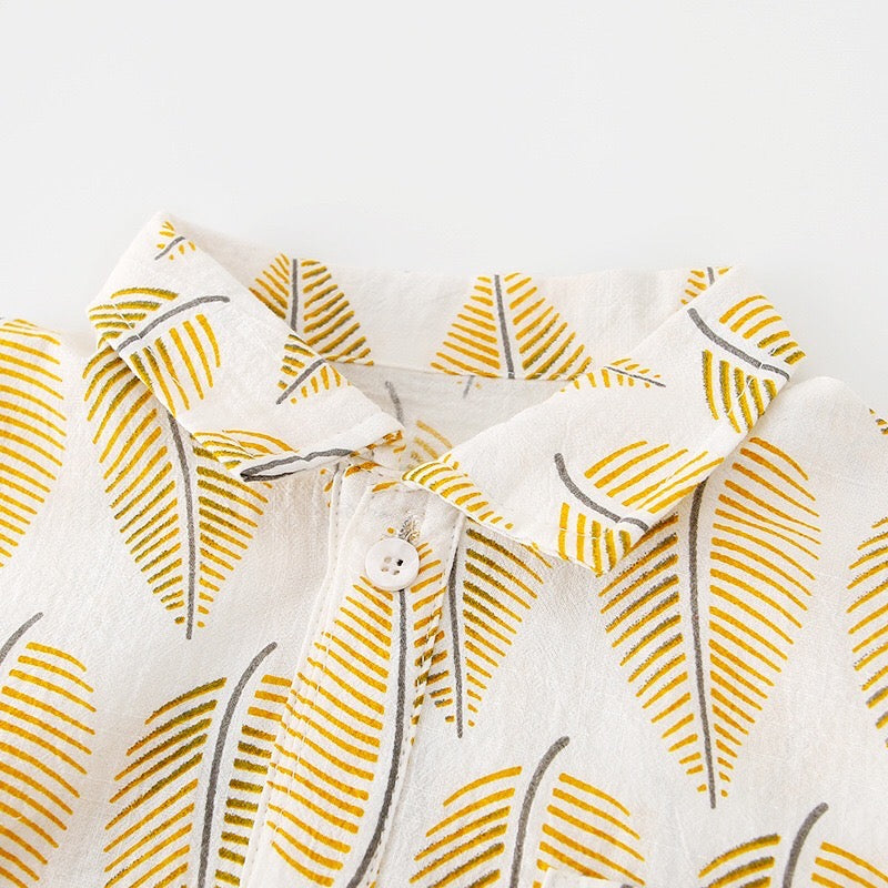 Baby Splicing Bodysuit w Leaves - 1006 - Little Kooma