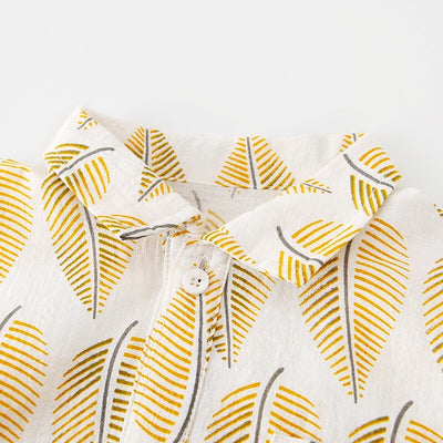 Baby Splicing Bodysuit w Leaves - 1006 - Little Kooma