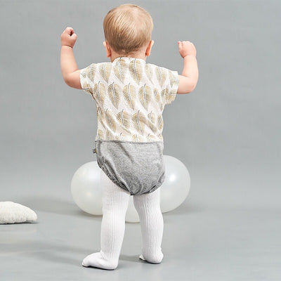 Baby Splicing Bodysuit w Leaves - 1006 - Little Kooma