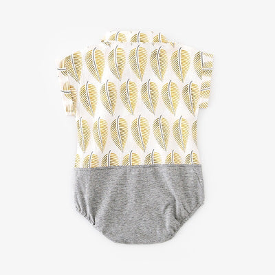 Baby Splicing Bodysuit w Leaves - 1006 - Little Kooma