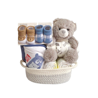 New Born Baby Boy LED Light Diaper Layette Toy Receiving Blanket Romper Bear Gift Hamper - Little Kooma