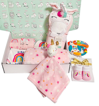 New Born Baby Girl Personalised Little Kooma Brand Gift Box 13 Pcs Unicorn Set 2022 - Little Kooma