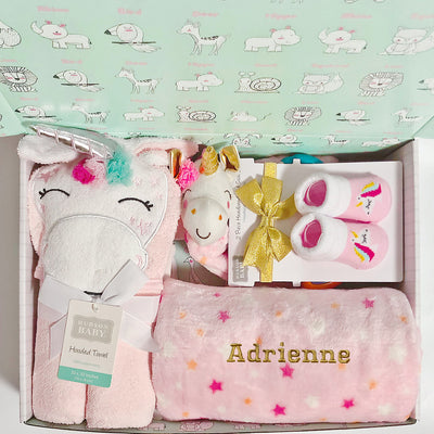 New Born Baby Girl Personalised Little Kooma Brand Gift Box 13 Pcs Unicorn Set 2022 - Little Kooma