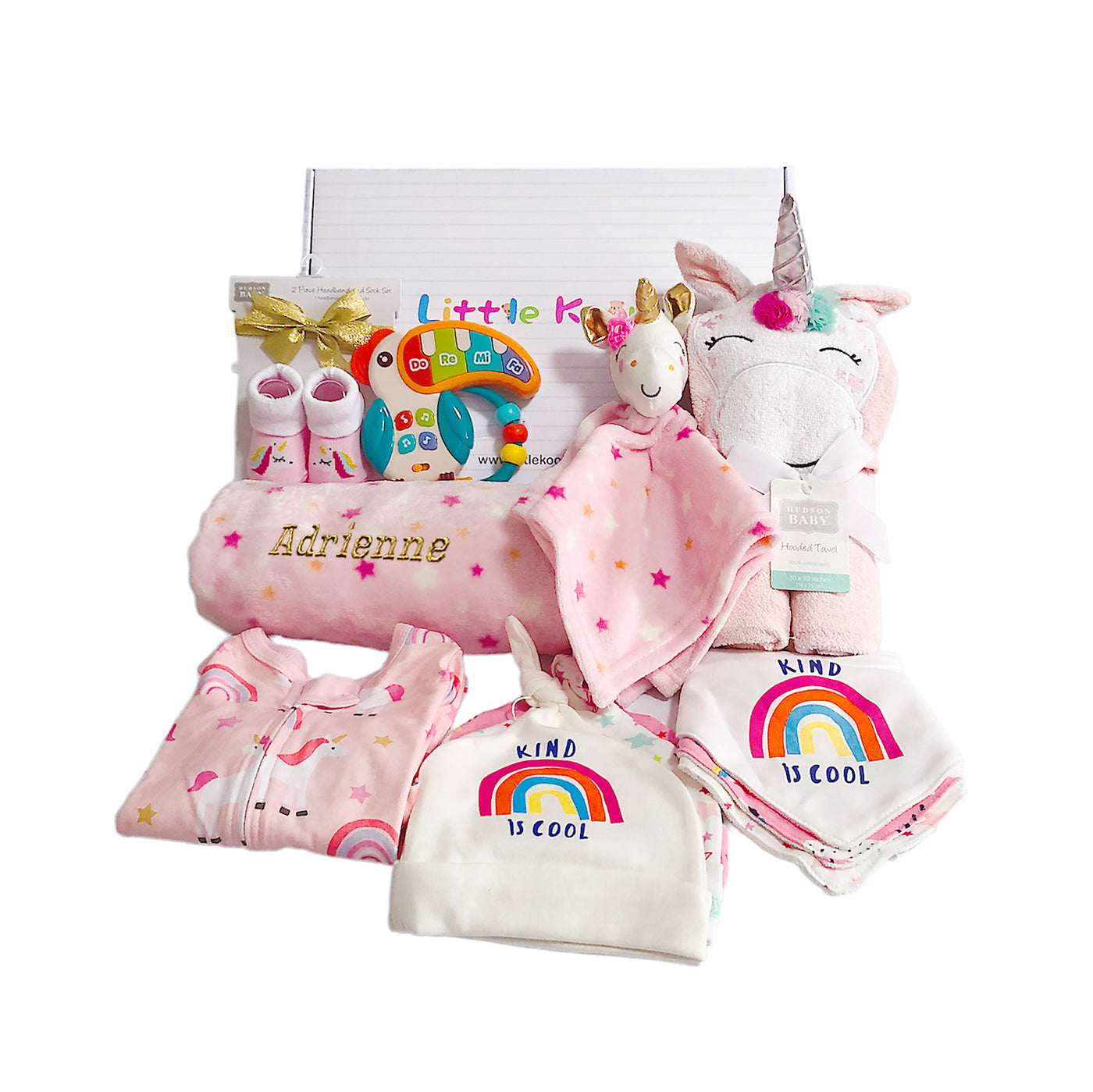 New Born Baby Girl Personalised Little Kooma Brand Gift Box 13 Pcs Unicorn Set 2022 - Little Kooma