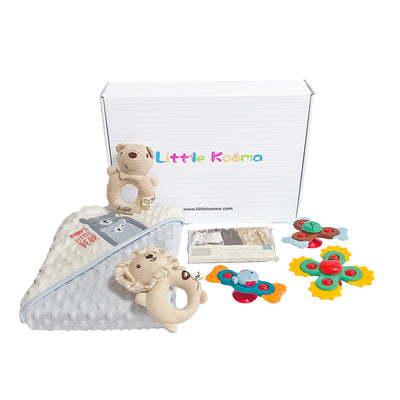 New Born Baby Boy Little Kooma Brand Gift Box 9 Pcs Bear Lion Set 2022 - Little Kooma