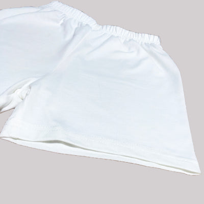 Kids Plain White Shorts - Little Kooma
