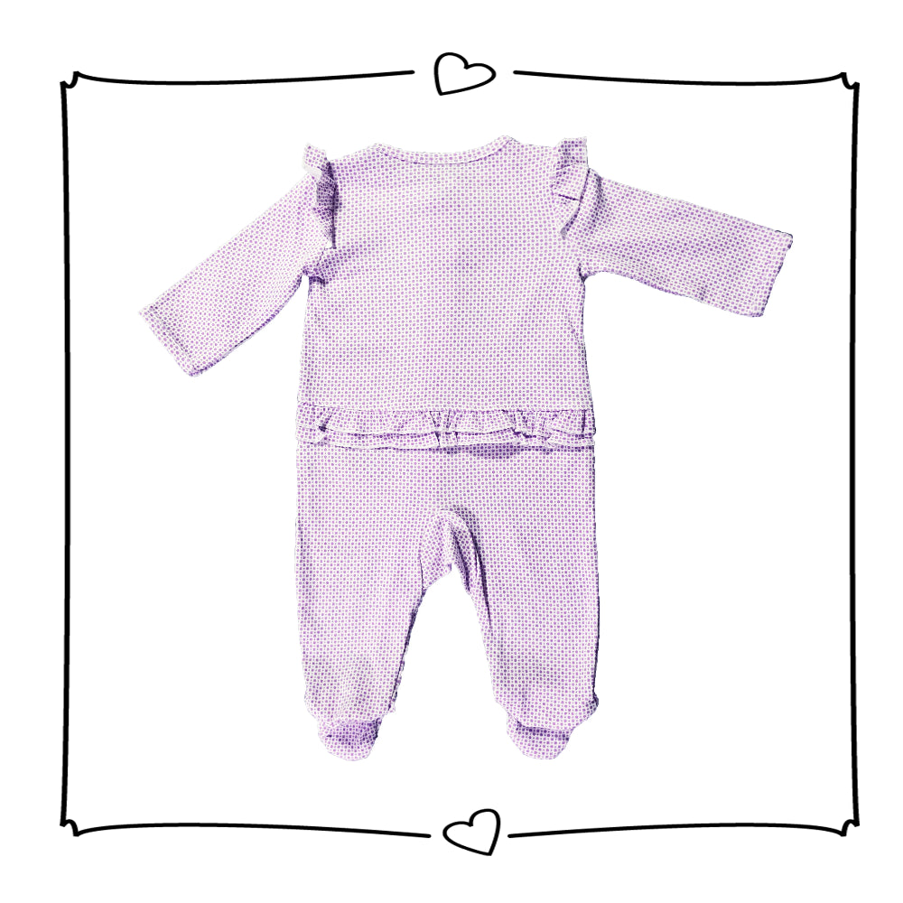 Baby Sleepsuits Purple Owl Full Zip - 0625 - Little Kooma