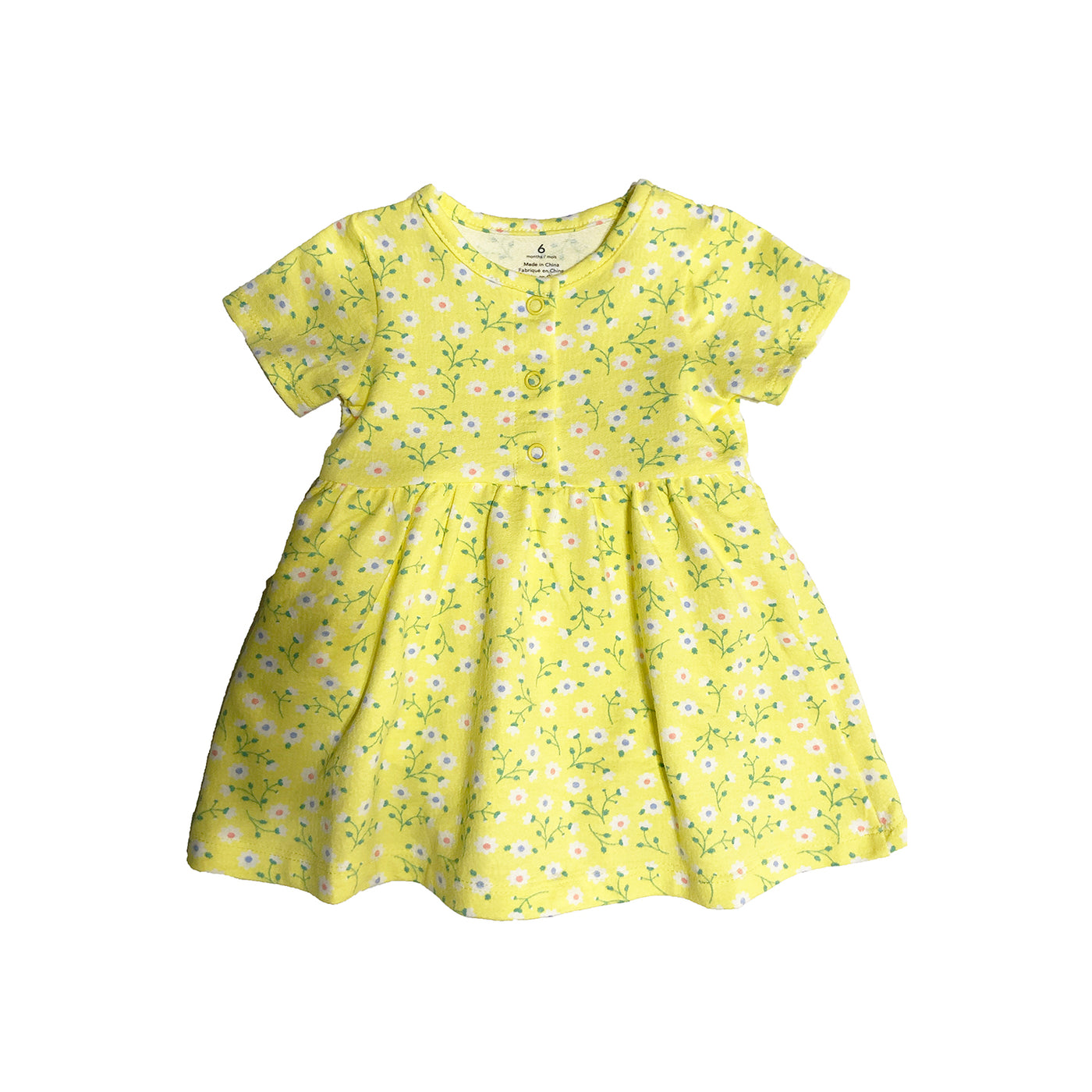 Baby Girl Yellow w Little Flowers Bodysuit Dress n Grey Cardigan 2pc Set - 0622 - Little Kooma