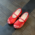 CNY Kids Girl Anti-slip Textile Flats Embroidered Flowers 033 - Little Kooma