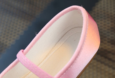 CNY Kids Girl Pink Anti-slip Textile Flats Embroidered Swan 069 - Little Kooma
