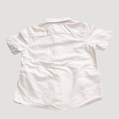 Kids Boy White Collar Shirt w Pocket - Little Kooma