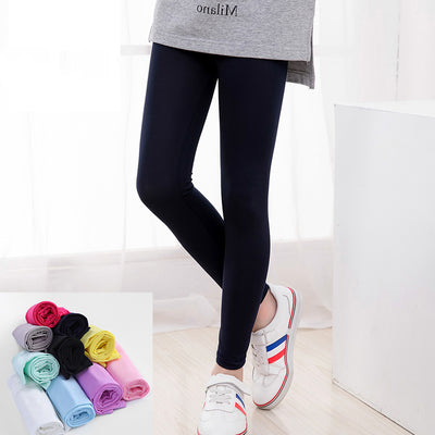 Kids Girls Solid Colour Leggings - Little Kooma