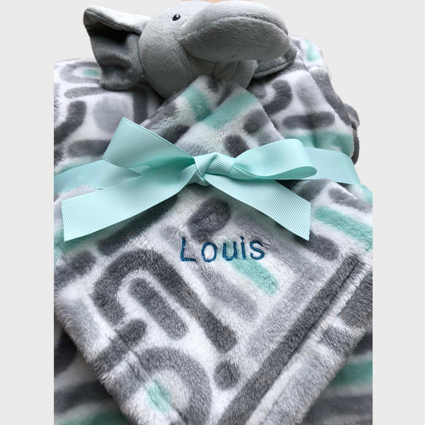 Personalised Luvable Friends Plush Blanket With Sherpa Backing Elephant Maze 40402 - Little Kooma