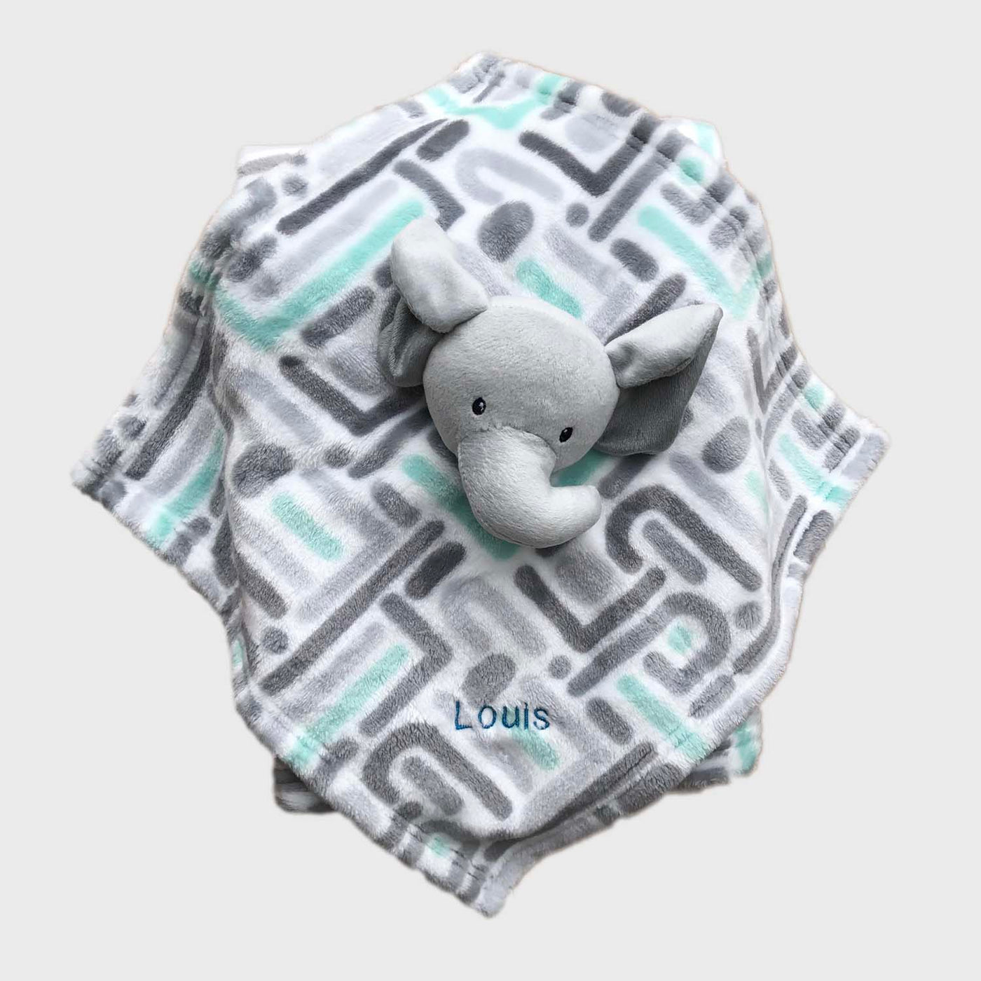 Personalised Luvable Friends Plush Blanket With Sherpa Backing Elephant Maze 40402 - Little Kooma