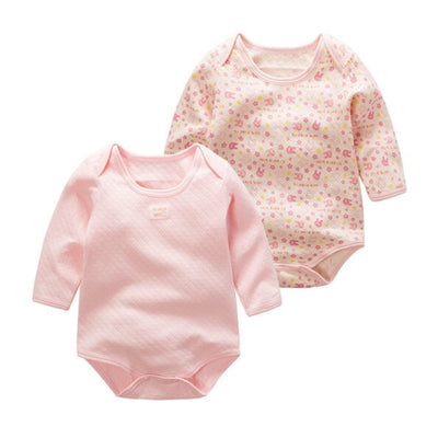Baby Girls Long Sleeve Bodysuit Pink Bunny 2 Pack - Little Kooma