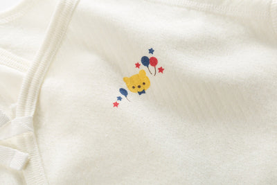 New Born Baby Short Long Crown Bear Kimono Top Tie-side Shirt 2 Pack - Little Kooma