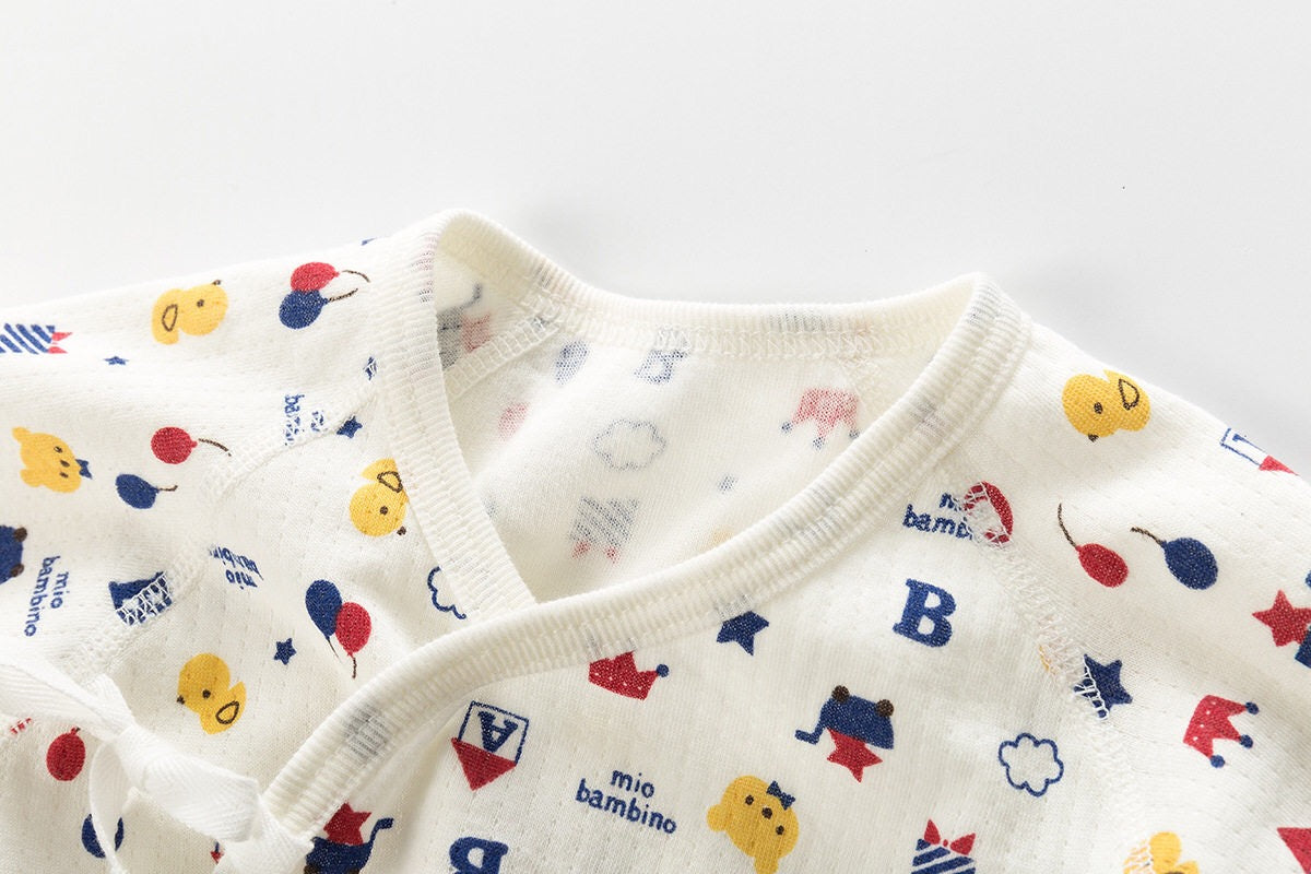 New Born Baby Short Long Crown Bear Kimono Top Tie-side Shirt 2 Pack - Little Kooma