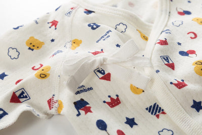 New Born Baby Short Long Crown Bear Kimono Top Tie-side Shirt 2 Pack - Little Kooma