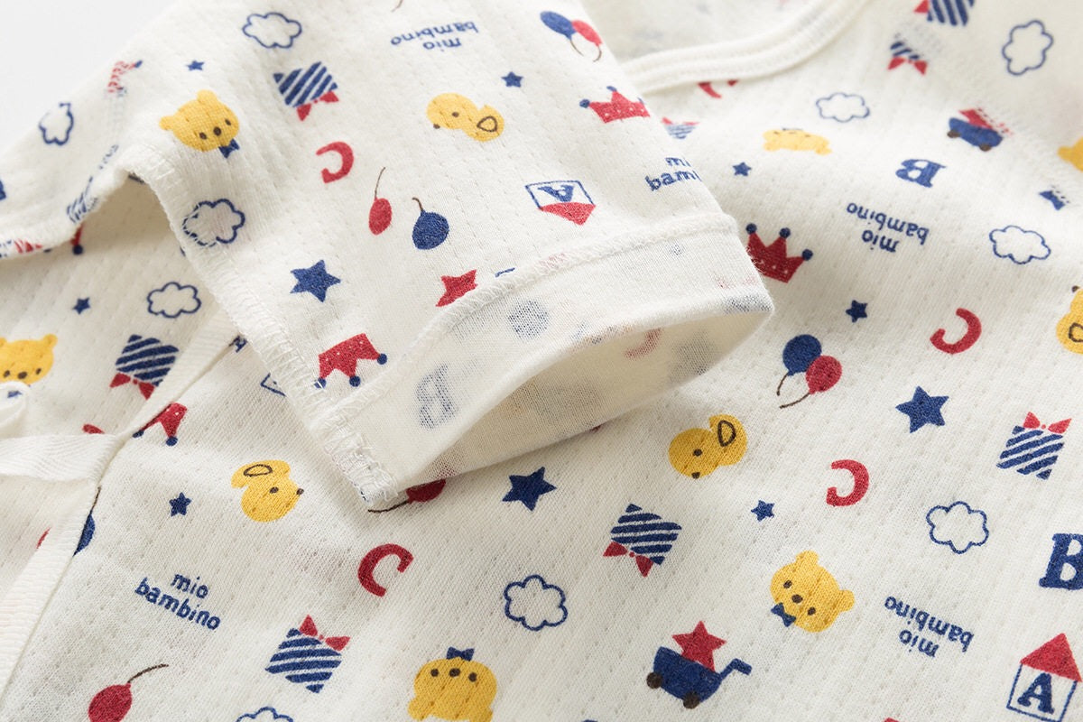 New Born Baby Short Long Crown Bear Kimono Top Tie-side Shirt 2 Pack - Little Kooma