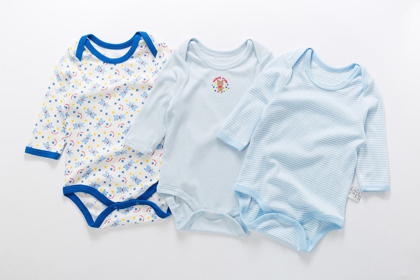 Baby Long Sleeve Bodysuit Bear 3 Pack - Little Kooma
