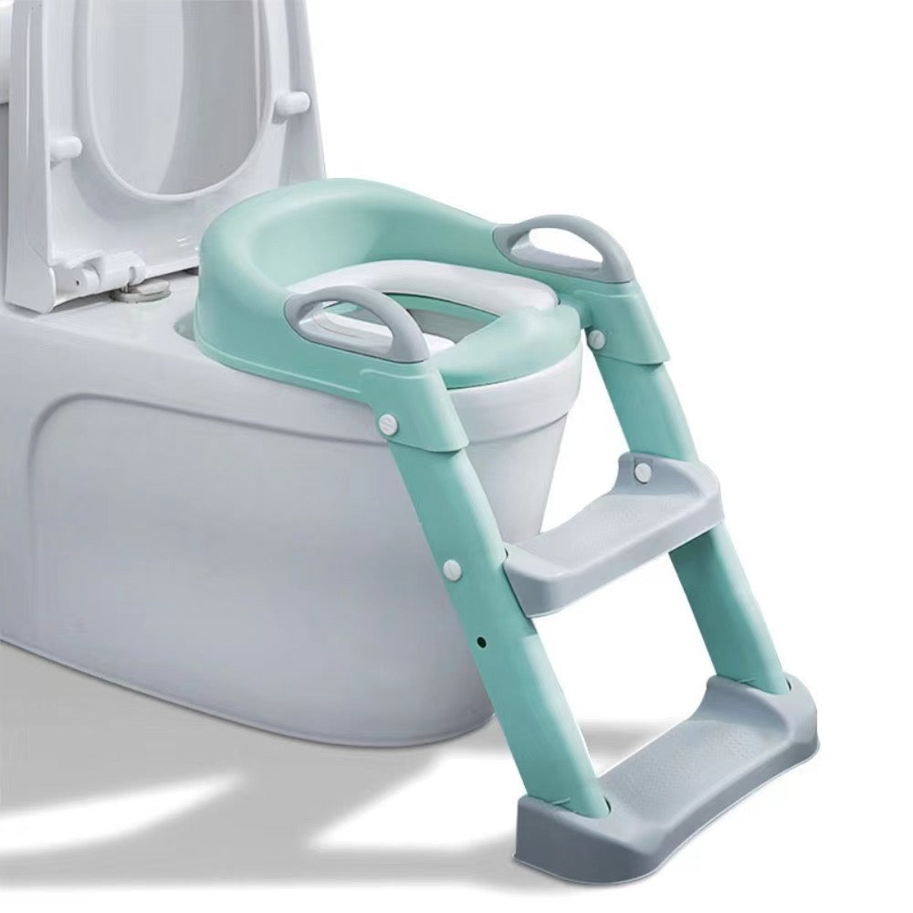 Baby Toddler Kids Boy Girl Standard Potty Training Seat with Ladder Toilet Seat with Step Stools Non-Slip Potty Chair with Splash Guard and Handles - Little Kooma