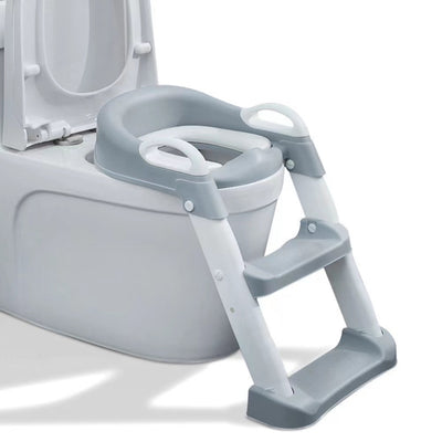Baby Toddler Kids Boy Girl Standard Potty Training Seat with Ladder Toilet Seat with Step Stools Non-Slip Potty Chair with Splash Guard and Handles - Little Kooma