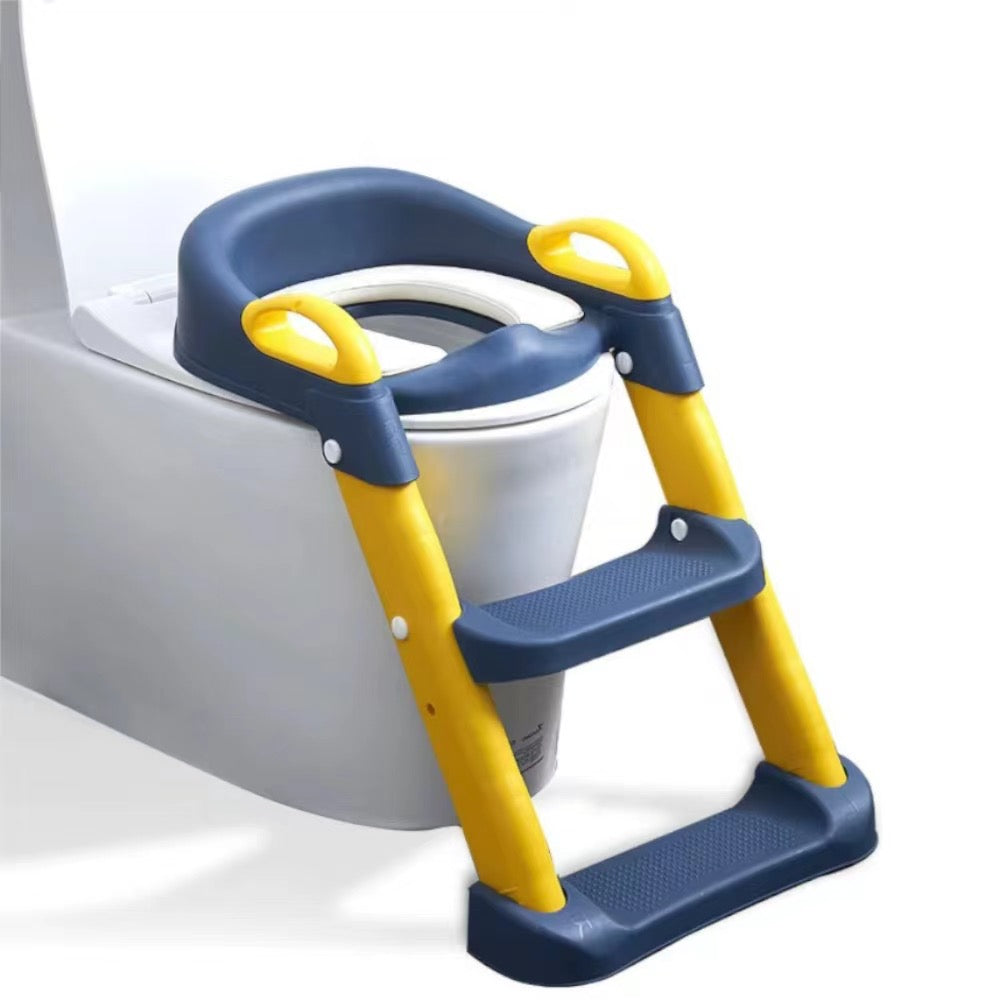 Baby Toddler Kids Boy Girl Standard Potty Training Seat with Ladder Toilet Seat with Step Stools Non-Slip Potty Chair with Splash Guard and Handles - Little Kooma