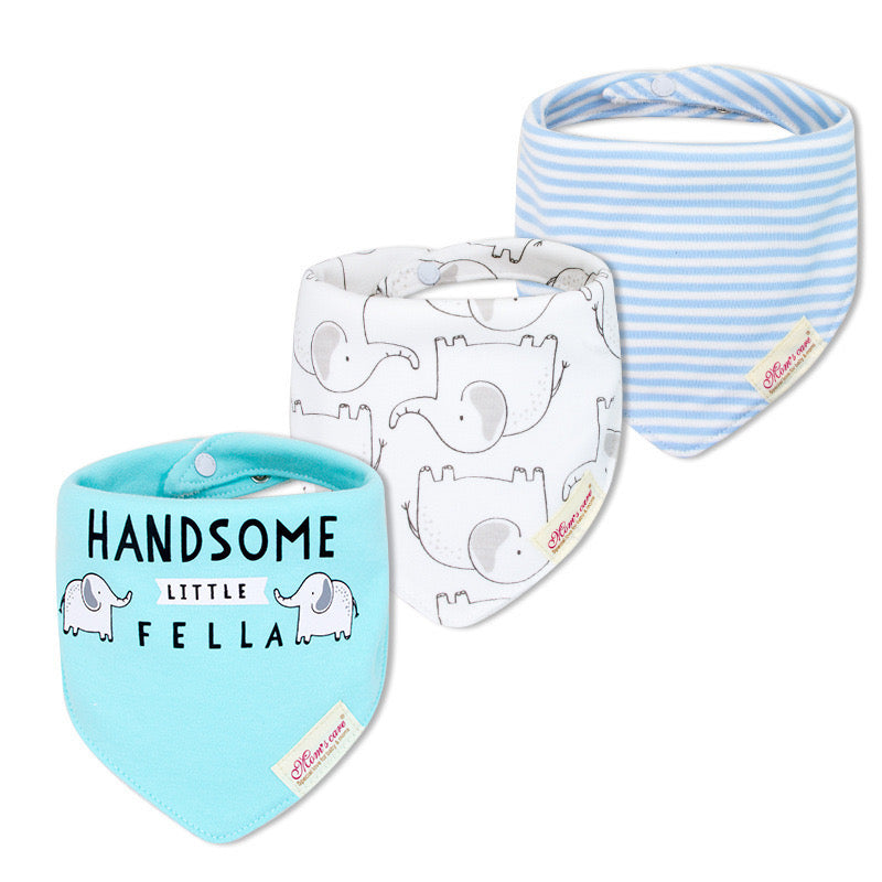 Baby Boy Handsome Little Fella Dribbler Bibs 3 Pack - Little Kooma