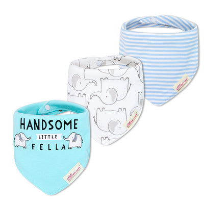 Baby Boy Handsome Little Fella Dribbler Bibs 3 Pack - Little Kooma