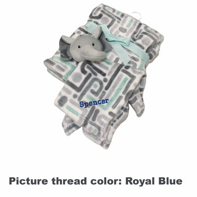 Personalised Luvable Friends Plush Blanket With Sherpa Backing Elephant Maze 40402 - Little Kooma