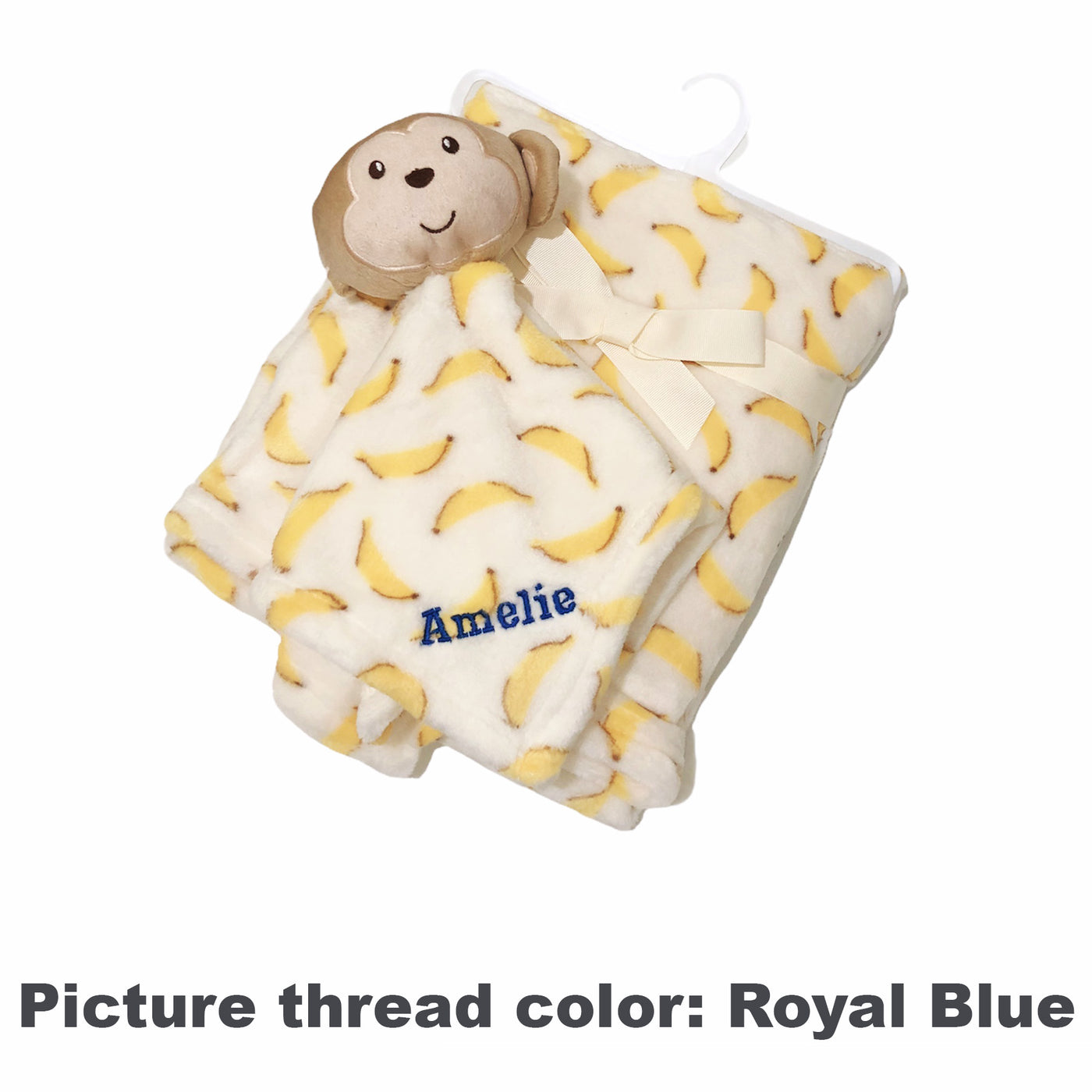 Personalised Luvena Fortuna Plush Blanket n Security Blanket Set Blue Bunny S19629 - Little Kooma