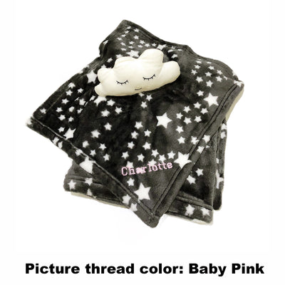Personalised Luvena Fortuna Plush Blanket n Security Blanket Set Blue Bunny S19629 - Little Kooma