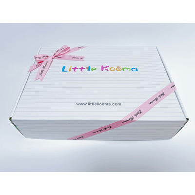 New Born Baby Girl Little Kooma Brand Gift Box Pink Elephant Dotted Blanket Hooded Towel Hand Rattle Set - Little Kooma